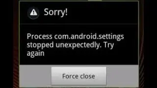 unfortunately the process com.android.settings has stopped solution