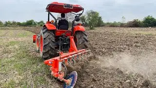 Tractor Kubota M6040 SU Plow Field ,Tractor Khmer Farmer