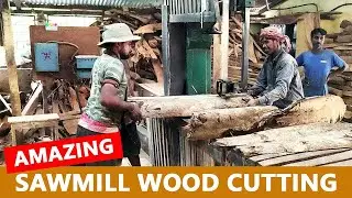 Amazing Sawmill Wood Cutting | Sawmill in India | How Timber is Made | Lumber Making