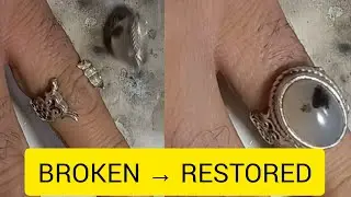 Broken Silver Ring Restoration | Stone Reset & Repair