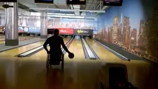 Wheelchair bowling strike