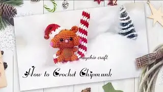 [M013] Boneka Rajut Amigurumi Chipmunk Candy Cane Christmas