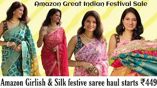 Amazon silk saree haul | Amazon Saree haul under 800 | Festive saree haul | Silk saree haul