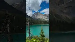 scenic canoe ride in the turquoise blue waters of emerald lake #emeraldlake #yohonationalpark