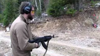 Bump firing the M10-762 AK-47 rifle