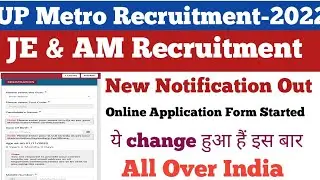 UP Metro New Notification Out||Online Application Form Started||UP Metro JE & AM Recruitment-202