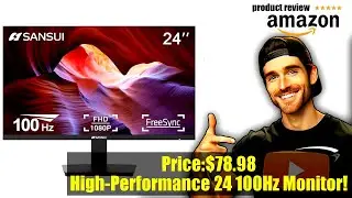 Buy Pc Monitor | SANSUI Monitor 24 inch 100Hz PC Monitor, VESA, HDMI VGA Ports, FHD Computer Monitor