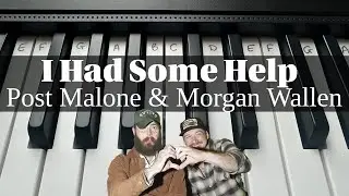 Мне помогли - Post Malone и Morgan Wallen | Простой урок игры на клавиатуре с нотами