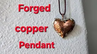 Hand Made copper heart pendant (beginner metalworking )