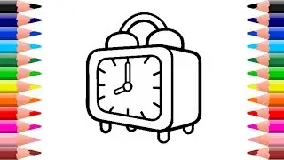 How to Draw Alarm Clock Coloring Pages for Kids | Alarm Clock Coloring Pages for Children