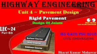 Highway~Transportation Lec 24~U4~Pavement Design Part B3 Rigid Pavement (Design of Joints) by BKM
