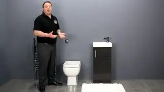Black Ash Vanity Unit & Short Projection Toilet for Small Bathrooms
