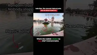 Trash in a war memorial fountain. What's the solution? #civicsense #indiagate #cleanindia