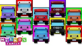 Ten Big Buses Song | Meeko's Family Kids Songs