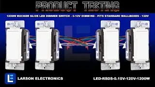 1200W Rocker Slide LED Dimmer Switch - 0-10V Dimming - Fits Standard Wallboxes - 120V