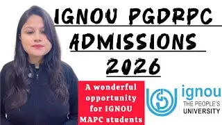 IGNOU PGDRPC Admission 2026 | Complete Process