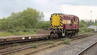 DB gronk class 08752 shunts around Didcot yard part 1