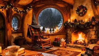 Cozy Hobbit Christmas Ambience &ndash; 10 Hours of Rain, Fireplace & Gentle Hobbit-Style Music ❄️🔥🎶