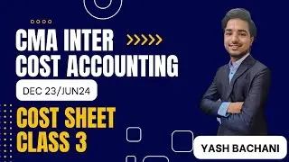 CMA INTER COST ACCOUNTING - COST SHEET CLASS 3