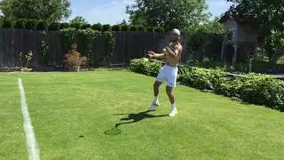 Martin Klizan backyard grass practice