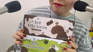 노토킹ASMR 버전 봄날엔 🍫초코퐁당 초코🤎피스타치오떡💚이팅사운드 