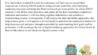 Strategic marketing plan for Hilton hotels & resorts