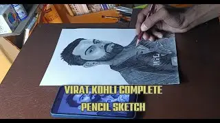 Virat Kohli Realistic Portrait Drawing | Full Process 🖤🔥
