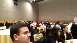Sandra delivering her speech in Qatar Debate grand finale. She got Best Speaker Award.