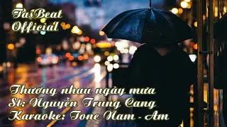 Karaoke Thương nhau ngày mưa - Tone Nam | TAS BEAT