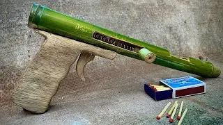 a bamboo gun made of springs and matches