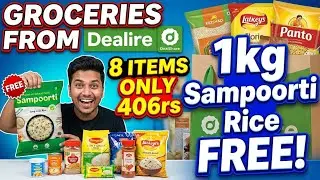 I Ordered Groceries From DealShare 8 Item Only 406rs | 1kg Sampoorti Long 🌾 Grain Rice Free