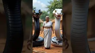 The black snake saved the life of the white snake || #ai #snake #ytshorts