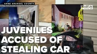 Juveniles accused of stealing car, causing crash into Anne Arundel County home