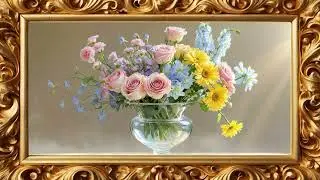 Elegant Flowers Framed Painting in 4K &ndash; 2 Hours of Timeless Art for Your TV 🌸🖼️