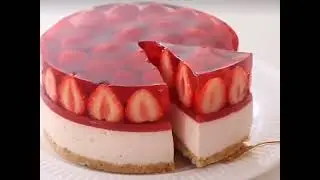 Strawberry jelly Cake Recipe 🍓#StrawberryJellyCake #StrawberryCake #JellyCake #FruitCake #Strawberry