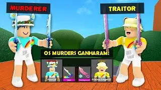 GANHAMOS JUNTOS SENDO TRAÍDOR E MURDER no MM2 do ROBLOX!