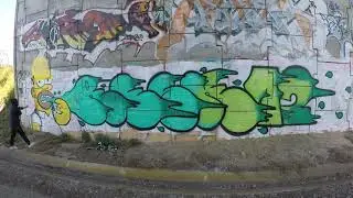 Homer Simpson Graffiti trackside bombing