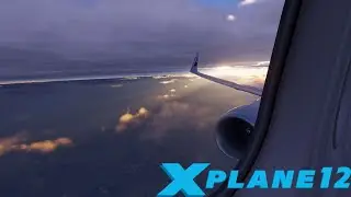 Cloud Surfing at Golden Hour | Stunning X‑Plane 12 Wing View Climbout