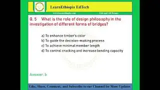 Fundamentals of Bridge Design | Model Exit Exam Questions for Civil Engineering Exit Exam