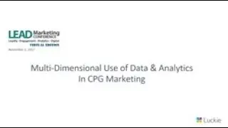 Multi-Dimensional Use of Data and Analytics in CPG Marketing