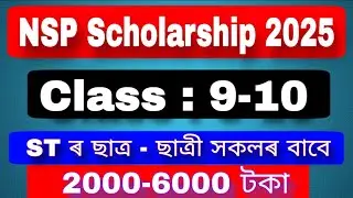 🔥 NSP 2025 &ndash; Pre‑Matric ST Scholarship Assam