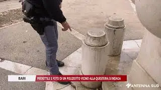 21 OTTOBRE 2025 BARI, PROIETTILE E FOTO DI UN POLIZIOTTO VICINO ALLA QUESTURA SI INDAGA