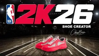NBA 2K26 Shoe Creator - How to make Prada America's Cup: Rubber 'Red/Grey'