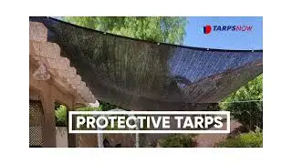Tarps Now 70% Shade Cloth Black Mesh Tarp with Grommets - Multipurpose Protective Cover Tarpaulin