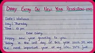 Diary Entry On New Year Resolution || Powerlift Essay Writing || How To Write Diary Entry
