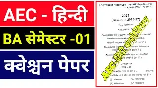 #AEC Hindi composition semester 1 previous year question paper 2024 || #semester 1 AEC Hindi