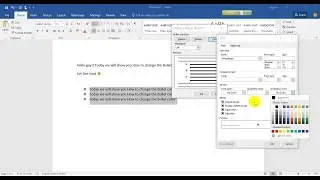 To Insert a Bullet and Change the Bullet Color In word 2016