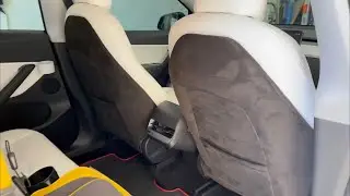 Tesla Model Y Front Seat Back Covers in Alcantara Like Leather! MUST HAVE Tesla Accessories / Mod!