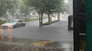 Heavy rains in Kyoto, leaving cars stranded on flooded roads (August 25, 2025)