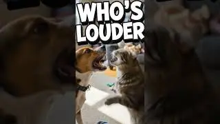 Dog vs Cat LOUD Fight! 🔊 Bark vs Meow 🤣 #funny #catvsdog #fighting #shorts #trending #viral